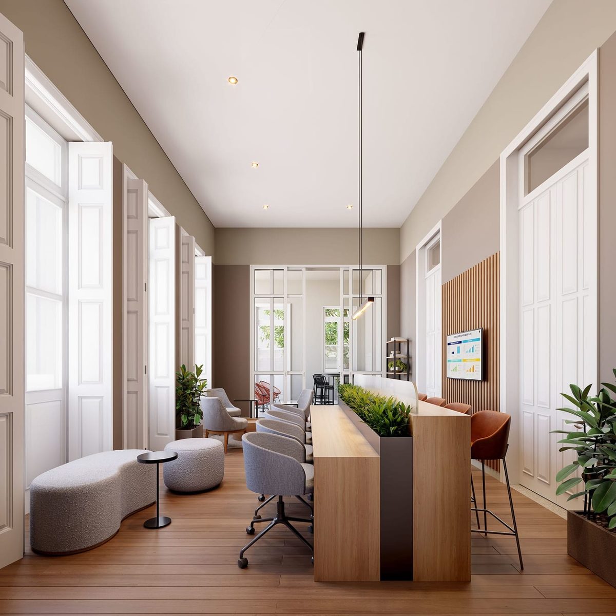 Espaço coworking do Luzes do Rio
